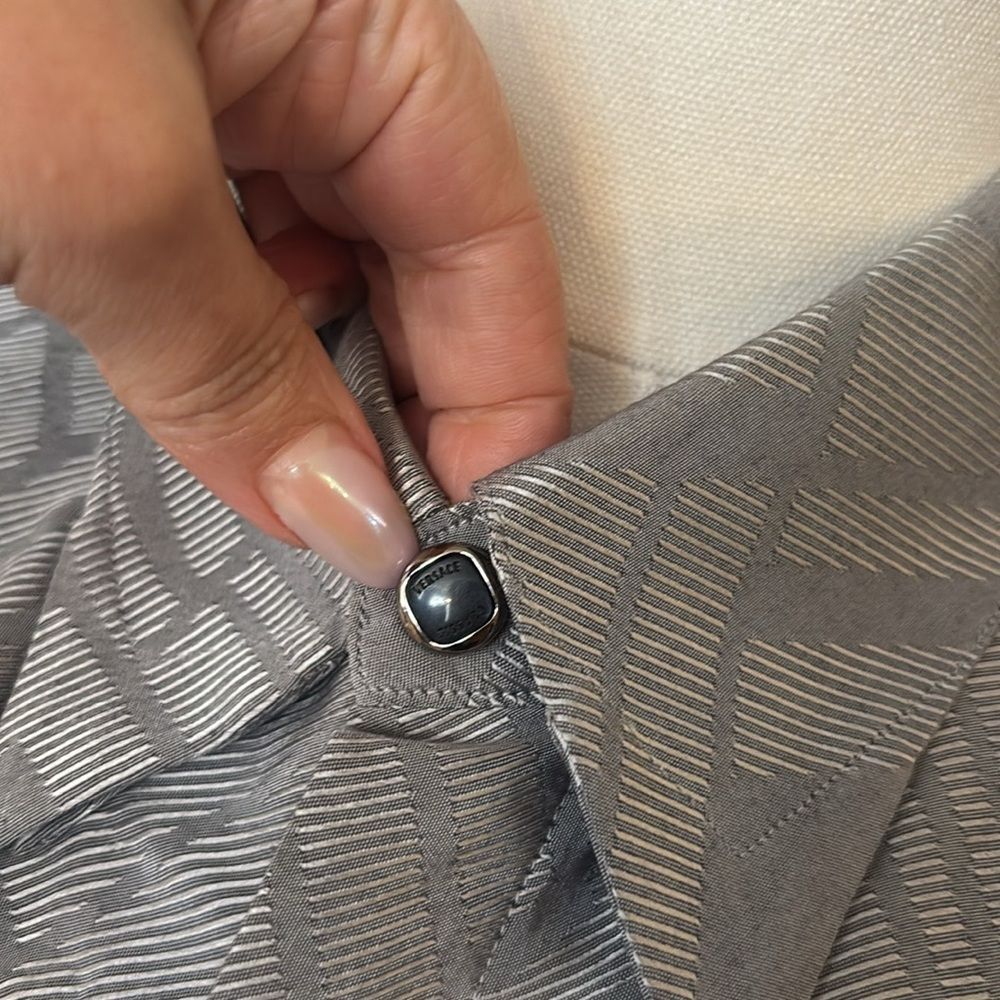 Versace Classic Gray/ Silver Patterned Men Dress … - image 4